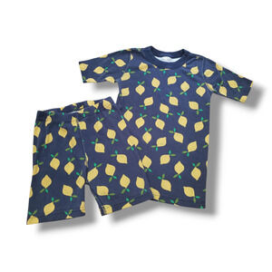 Hanna Andersson 10 Organic Cotton Lemon Shortall Pajama Set